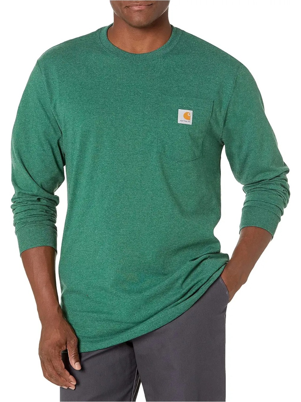 CARHARTT M's Loose Fit Heavyweight L/S Pocket T-shirt 3XL Green K126